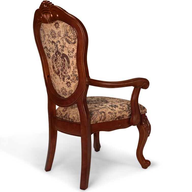Ferndown King Louis Back Arm Chair in  Cherry/Beige/Tan/Greyish-Green/Burgundy